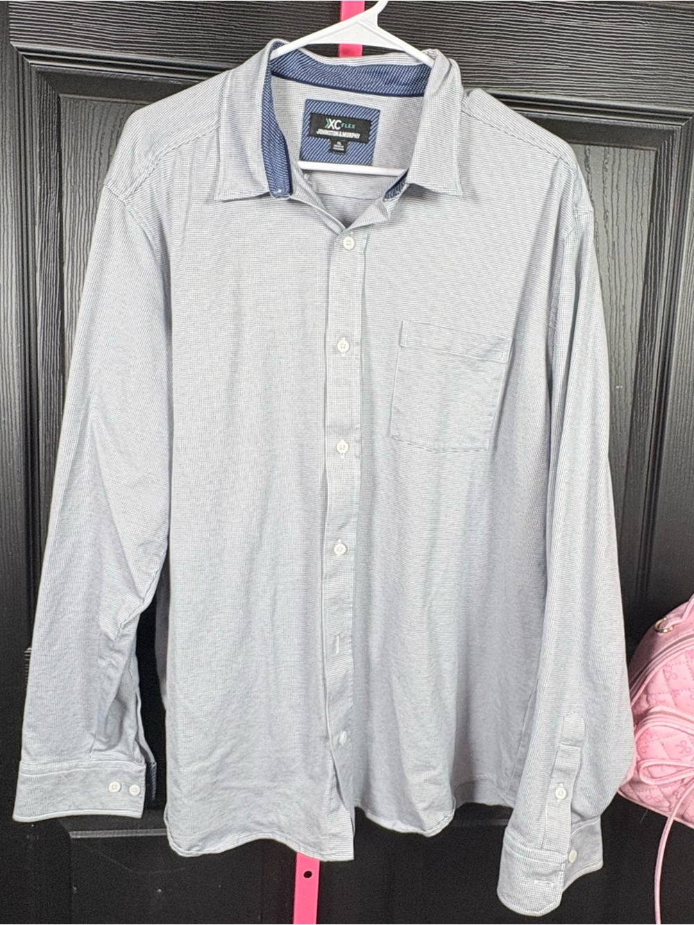 Johnston & Murphy Light Gray Men’s Long-Sleeve Button-Down Shirt